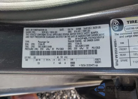 2014 Ford Fiesta Se z USA, uszkodzony, nr VIN 3FADP4BJ1EM235012